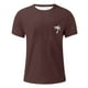 thumbnail image 4 of Camisetas Sueltas de Verano de Manga Corta con Cuello Redondo para Hombres Camiseta de Moda con Letras Creativas Gráficas Estampado Retro Tops Casuales Deportivos de Calle Marrón/L, 4 of 5
