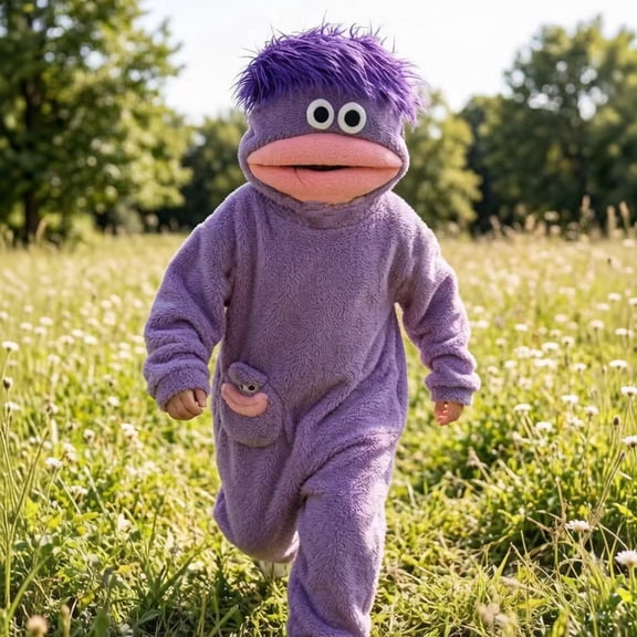 Kids Funny Monster Onesie Pajamas Cartoon Soft Plush Monster Onesie Silly Oversized Costumes For Halloween Party(Includes Shoes)