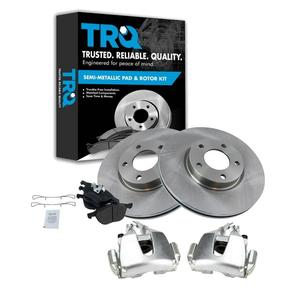 TRQ Front Brake Calipers Pads & Rotors Fits 2004-2007 Mazda 3 2006-2007 5 BKA25391