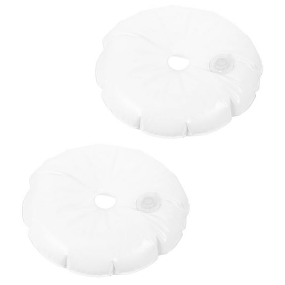Amosfun Beach Umbrella Flag Base Weight Bag White Plastic for Storage 2Pcs