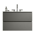 thumbnail image 3 of FFZ Tia 30" Wall Mount Space Grey Bathroom Vanity With Ceramic Sink With Three Faucet Holes, Large Storage Floating Bathroom Vanity For Modern Bathroom,Pre-Assembled, 3 of 6