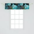 thumbnail image 2 of Leafy Design Window Valance, Night Time Jungle Themed Leaves Greenery Exotics Vibes Art Modern, Curtain Valance for Kitchen Bedroom with Rod Pocket, 54" X 18", Turquoise Lime Green, by Ambesonne, 2 of 2