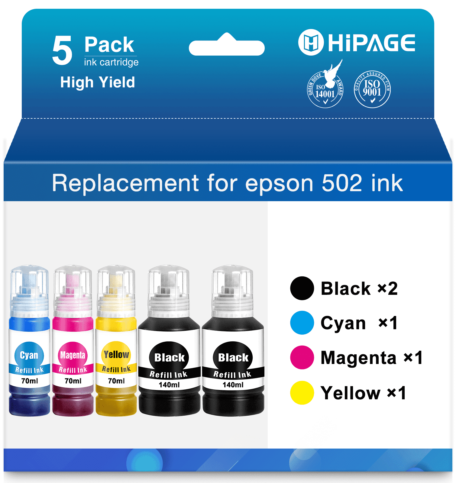 Compatible Epson T522 Ink Refill Bottle For EcoTank Printer, 7-Pack - View #2