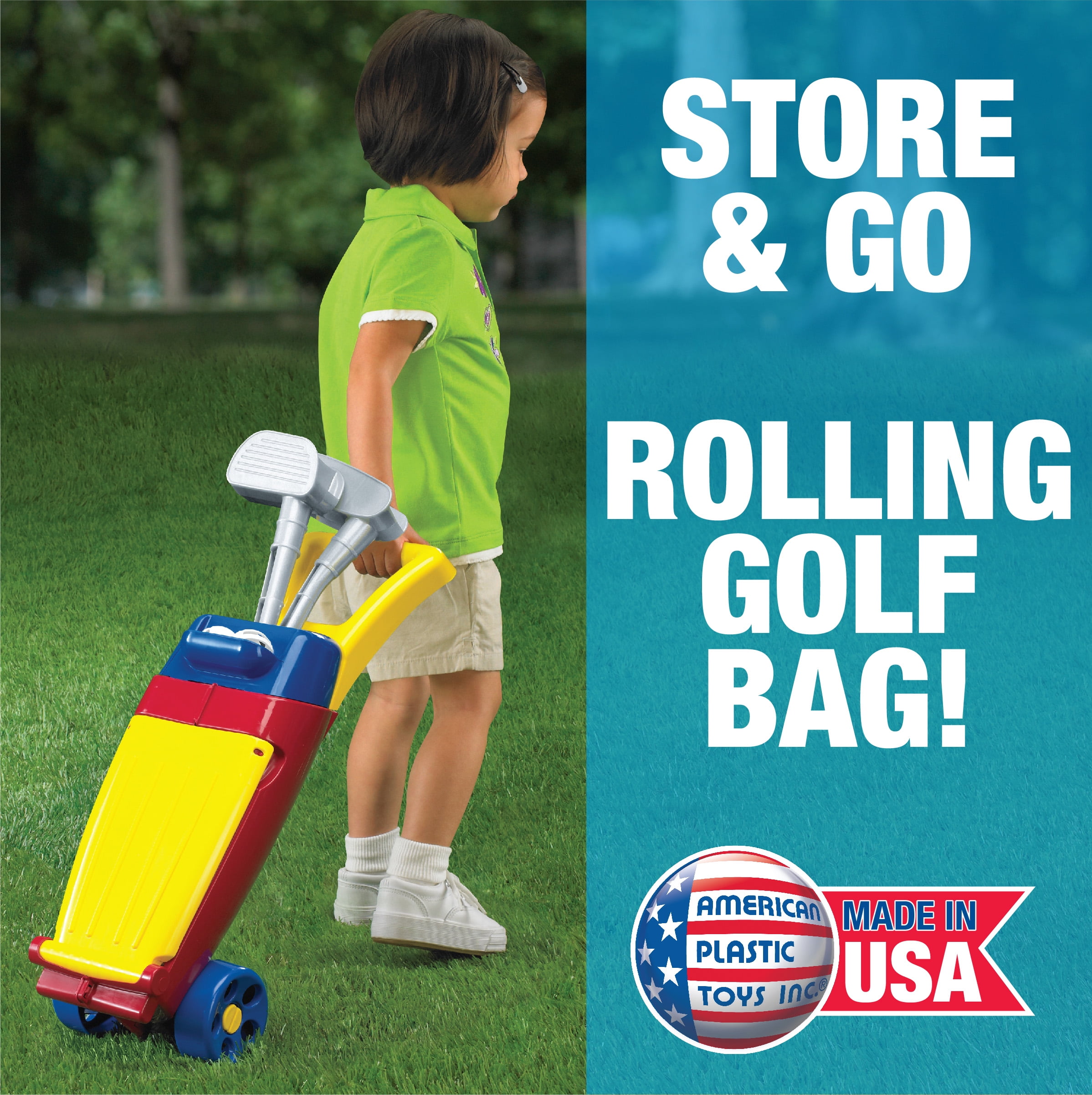 American Plastic Toys Kids Junior Pro Golf Set with 11 Accessories, Blue