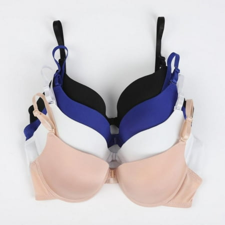 

Women s Front-Close Underwire Bra 4 Pack 75B-80C Soft and Breathable Push Up with Adjusted-straps