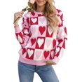 thumbnail image 3 of Jersey HQP Valentines Love Heart Graphic para mujer, rosa, 3 of 7