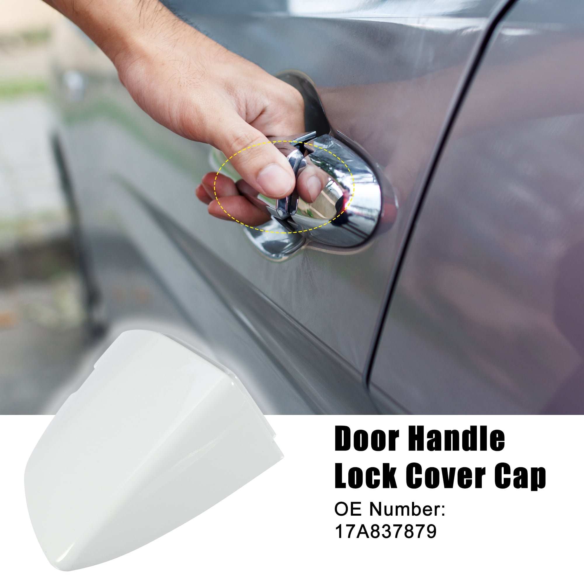 Unique Bargains 17A837879 Exterior Door Handle Cover Cap for VW MK7 2019-2022 White