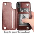 thumbnail image 2 of Multifunction Magnetic Leather Wallet Case Card Slot Shockproof Full Protection Cover for iPhone X 7/8 7/8 Plus brown, 2 of 4