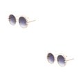 thumbnail image 4 of Jumpingount Protección Gafas de sol de perlas Clásicas para varias ocasiones Gafas de sol redondas Marco de PC Marco dorado Gris Marco Dorado Gris 2piezas, 4 of 6