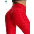 thumbnail image 4 of Deago Women's High Waist Yoga Pants Capri Lift up Butt Tummy Control Workout Running Slimming Stretch Sports Leggings (Red,XL), 4 of 9