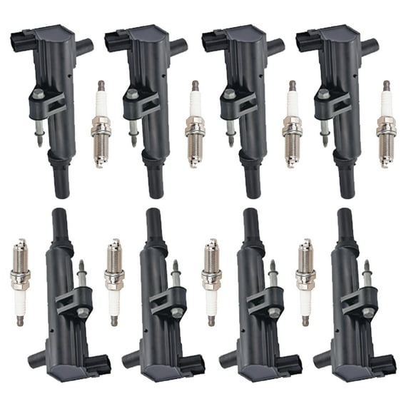 8 Ignition Coils and 8 Iridium Spark Plugs Compatible with 2008-2010 Dodge Ram 1500 Dakota V8 Replacement for UF601