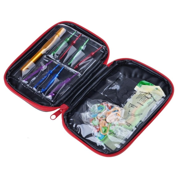 SIEYIO 8Pieces Aluminum Circular Knitting Needle Set with Case Aluminum Interchangeable Knitting Needle for Weaving 3.0mm-7.0mm