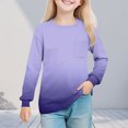 thumbnail image 2 of Favoffer Boys Girls Base T-Shirt Gradient Crewneck Long-Sleeve Pullover Top Casual Kids Shirt for Daily Wear, Fall Layering, Holiday Toddler 5-14Y, 2 of 8