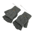 thumbnail image 2 of Gants d'Ordinateur Chauffés, Gants Électriques Demi-Sans Doigts Flip USB pour Bureau Gris Foncé, 2 of 8