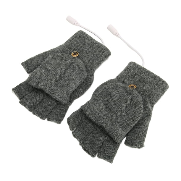 Guantes Calientes De La Mano Del USB, Guantes Eléctricos Calentados De La Computadora Del Tirón Medio Sin Dedos Para El Invierno
