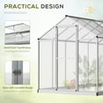 thumbnail image 6 of Outsunny 10' L x 6' W Walk-In Polycarbonate Greenhouse with Roof Vent for Ventilation & Rain Gutter, Hobby Greenhouse for Winter, 6 of 11