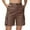Brown #110, variant on Mohiass Bermuda Shorts for Women Cargo Shorts Knee Length 6 Pockets Elastic Waist Long Shorts for Summer Casual Khaki M