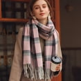 thumbnail image 4 of Bufanda larga y suave de invierno para mujer, bufanda con borlas a cuadros, bufandas clásicas suaves para mujer, bufanda suave para mujer, invierno, 4 of 5
