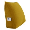 thumbnail image 4 of WOWMAX Linen PP-Cotton Filled Triangular Wedge Pillow Positioning Support Reading Backrest Cushion for Sofa Bed Day Bed and Upholstered Headboard with Removable and Washable Cover Yellow 23.5 Inches, 4 of 7