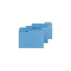 Smead 11986 SuperTab Colored File Folders, 1/3 Cut, Letter, Blue, 100/Box