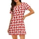 thumbnail image 1 of Fotbe Canada Bata de Dormir para Mujer con Estampado, Camisón de Algodón de Manga Corta, Ropa de Dormir Casual, 1 of 6