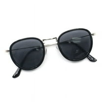 Bifocal Reading Sunglasses Unisex Vintage Fashion Panto Frame Black Silver  1.00