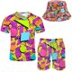 thumbnail image 3 of Conjunto de 2 piezas para hombre, camisetas disco de los años 80 y 90, camisetas hawaianas vintage de playa, pantalones cortos, chándal de verano para fiesta con temática callejera Y2k, 3 of 5