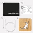 thumbnail image 5 of Luz de noche USB de gato animal de madera 3D, lámpara de mesa led, novedad, decoración para cafetería para dormitorio Feliz Sencillez, 5 of 5