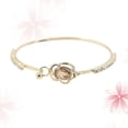 thumbnail image 2 of 1PC Hollow Rose Bangle Inlay Zircon Flower Bracelet Jewelry Gift for Women Girls, 2 of 2
