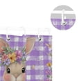 thumbnail image 5 of Cute Easter Rabbit Eggs Tulips Purple Plaids Shower Curtains with 12 Hooks Waterproof Bathroom Decor 66" x 72", 5 of 6