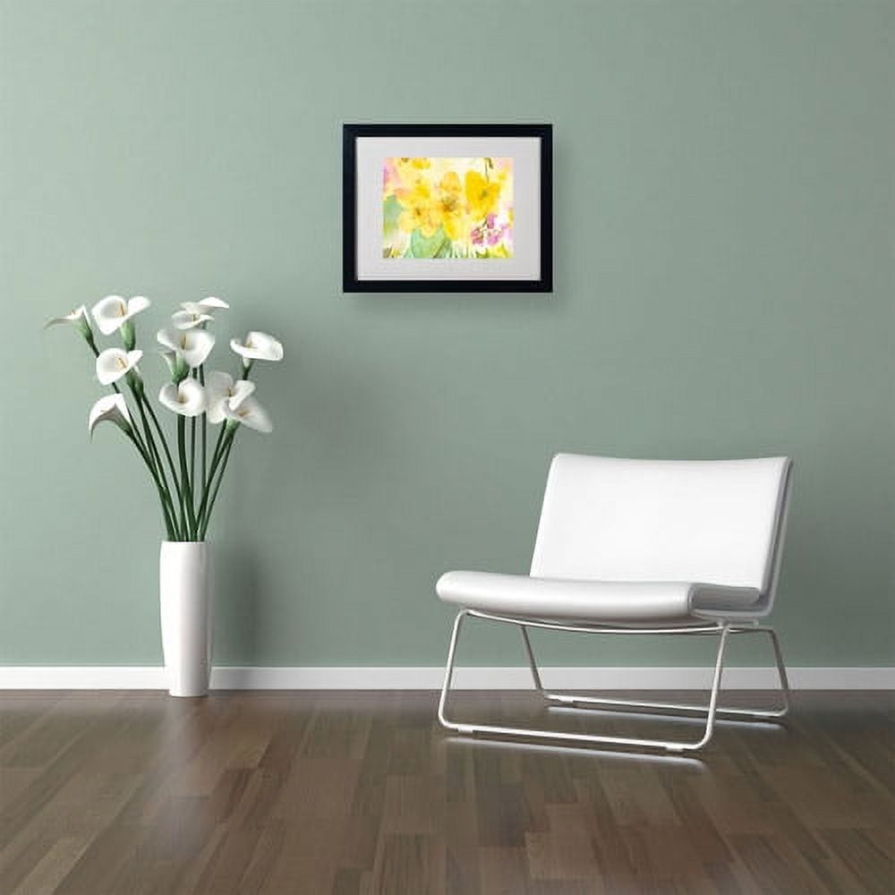 Trademark Fine Art "Yellow Trio" Canvas Art by Sheila Golden, Black Frame