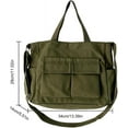 thumbnail image 6 of Canvas Messenger Bag Large Hobo Crossbody Bag with Multiple Pockets for Women and Men Shoulder Tote Bag, 6 of 6