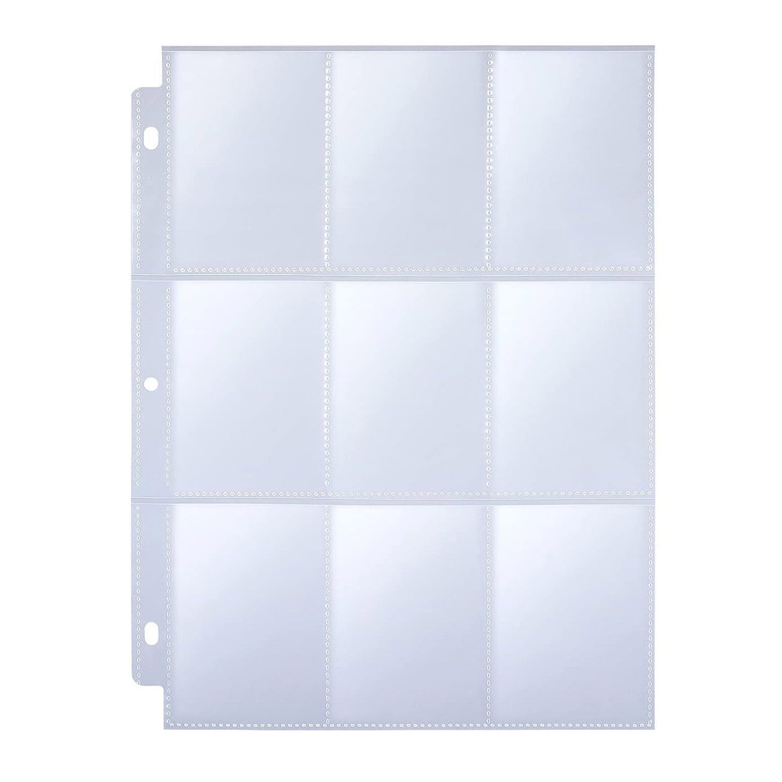 JIEMUCES 30 Pcs 9 Pocket Card Sleeves Trading Card Binder Holder Clear Plastic Game Card Album Storage Pages for Game Celebrity Collection Cards Idol Photos