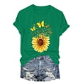 thumbnail image 5 of COMVALUE Women's Sunflower Graphic Shirts Boho Flowers Tee Tops Cute Summer Vintage Short Sleeve Holiday T Shirt (Green, XL), 5 of 8