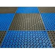 VinTile Black Non-Slip Interlocking Cushion Floor Tiles, Drainage Holes, 11-3/4 x 11-3/4, Pack of 6