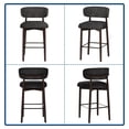 thumbnail image 5 of Memoryfield Upholstered Bar Stools Set of 4, Counter Height Barstools, Linen Fabric Curved Back, Kitchen Island & Dining Room, Gray, 5 of 5
