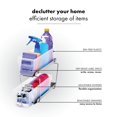 thumbnail image 2 of Multipurpose Organizer with Divided Slide-Out Storage Bins, Compact Under Sink and Cabinet Organizer Rack, 2 of 7