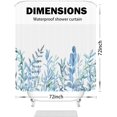 thumbnail image 6 of Blue Flower Shower Curtains for Bathroom,Watercolor Plant Leaf Shower Curtain, Eucalyptus Spring Shower Curtain with 12 Hooks, Waterproof Fabric Shower Curtains for Bathroom, 71x71inch, 6 of 6