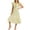 Yellow, variant on Bosfbaoi Dresses for Women V Notch Neck Ruffle Cap Sleeve Striped High Waist Ruffle Hem Midi Dress