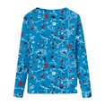 thumbnail image 4 of HKEJIAOI T-Shirts à Manches Longues en Polyester pour Femmes Imprimé Graphique Col Rond Blouses Habillées Décontractées Manches Longues, 4 of 5