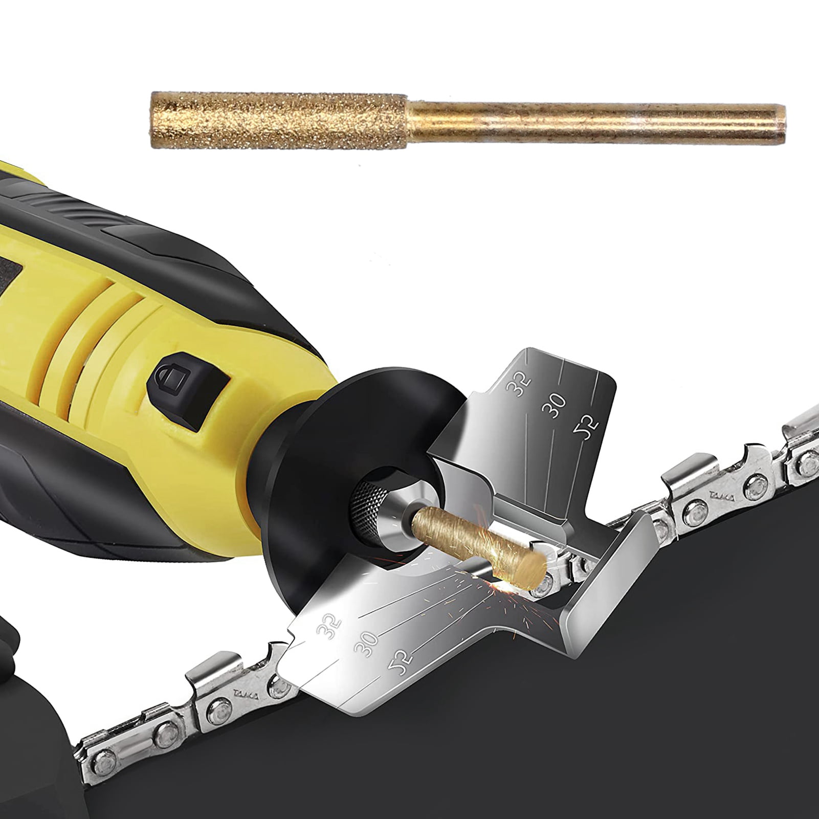 20pcs Chainsaw Sharpener Burr Grinding Stone File Chain Saw Sharpening Tool Kits
