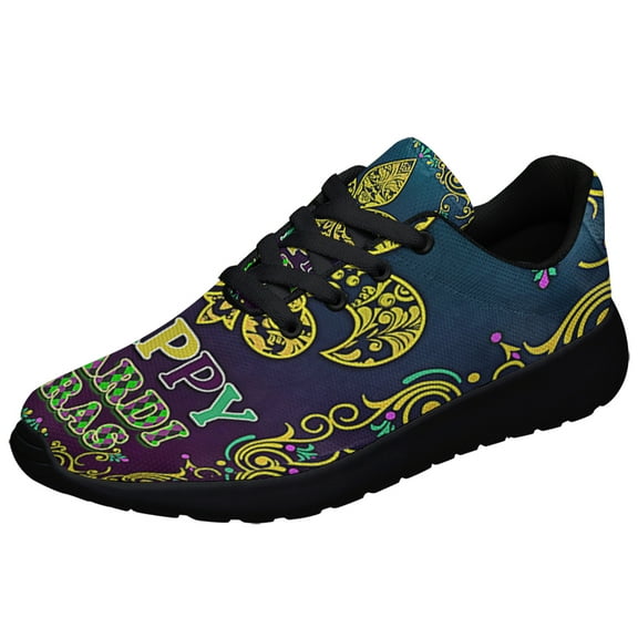 Happy Mardi Gras Shoes Sneakers Black Size 3.5