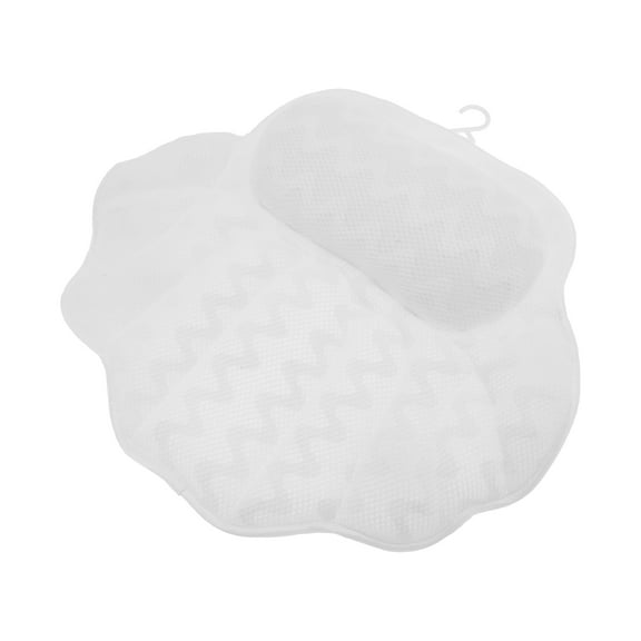 Unique Bargains 1 Pc Shell Shape Bath Pillow for Head and Neck 16.93"x15.75"x2.36" White
