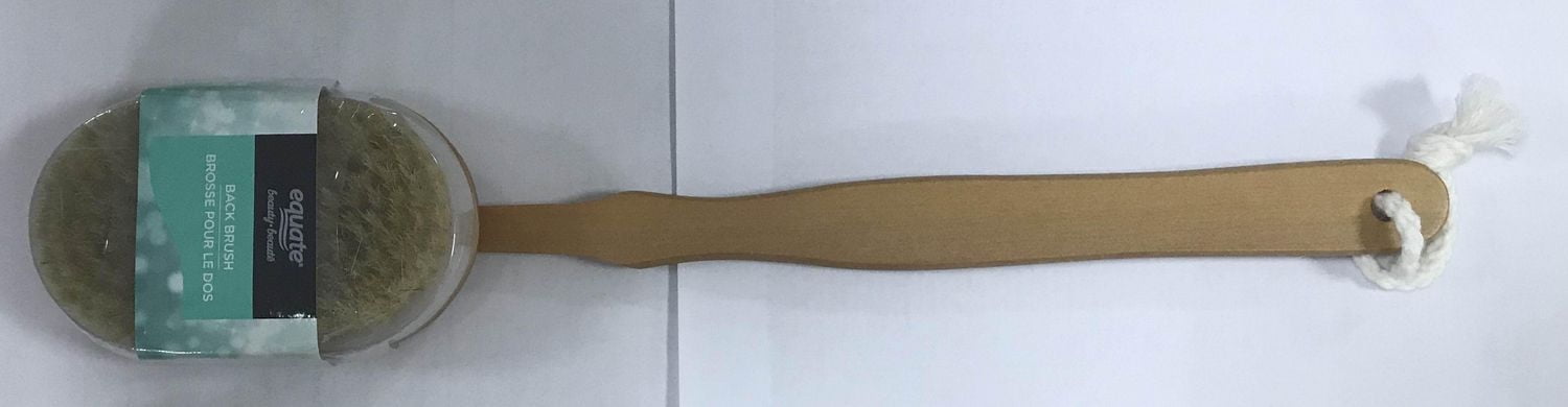 EQUATE BEAUTY BACK BRUSH, WOOD, BRISTLE