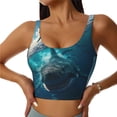 thumbnail image 1 of Balery Airplane Shark Sujetadores deportivos con espalda cruzada para mujer, acolchados, sin costuras, de alto impacto, ideales para yoga, gimnasio, entrenamiento y fitness.-XX-Large, 1 of 8