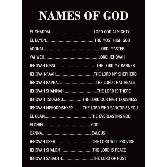 Christian Canvas Poster, Names of God Canvas Poster Wall Art for Home Church Decor Christian Wall Art, Home Church Room Decor, Bible Verse poster