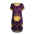 thumbnail image 4 of MEICHEN Halloween Pumpkin Print Sleep Dress for Women Casual Short Sleeve Crewneck Nightgown Summer Fall Fashion Loose Loungewear, 4 of 4