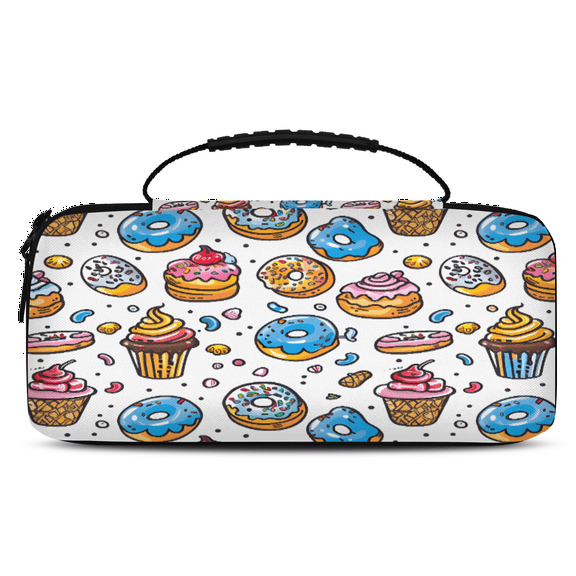 Herdesigns Ice Cream Donut Carry Case Compatible with Nintendo Switch 2, with 20 Game Card Slots, Sweet Dessert Portable Travel Carrying Case Pouch for Accessories & Games