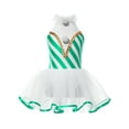 thumbnail image 3 of Aislor Girls Sequins Dance Tutu Dress Princess Ballet Ice Skating Leotard Dress Christmas Elf Santa Green 4, 3 of 6