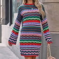thumbnail image 1 of mtvxesu Dresses for Femmes, Mode Femmes Décontracté Col Rond Manches Longues Robe Ample Tricotée Blouse Pull Tops Midi Dresses, 1 of 9